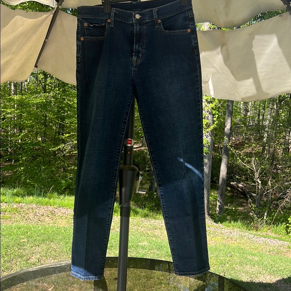 GAP Girlfriend midrise Blue Straight Leg Jeans Classic Denim